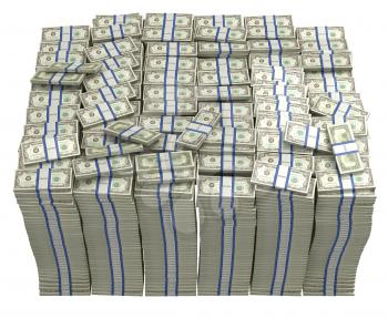 Royalty Free Clipart Image of a Bundle of American Bills