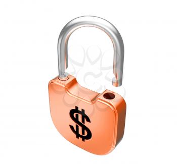 Royalty Free Clipart Image of an Unlocked Padlock