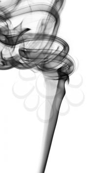 Abstract black smoke pattern over the white background