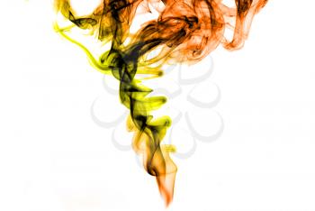 Abstract Colored Smoke Shape over white background