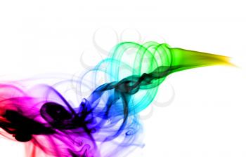 Abstract colored with gradient smoke over the white background