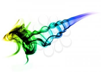 Abstract colorful Fume on the white background