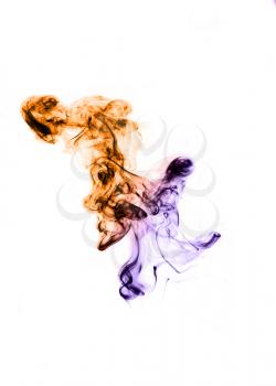 Abstract colorful Smoke pattern over white background