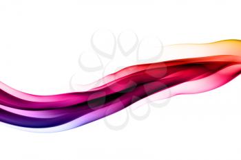 Abstract colorful smoke waves over the white background