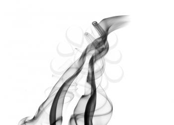 Abstract puff of smoke over white background