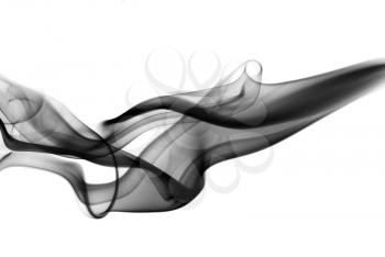 Black fume curves on the white background inverted