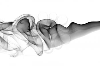 Black waves of Abstract smoke over the white background