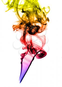 Colored abstract Smoke over white background