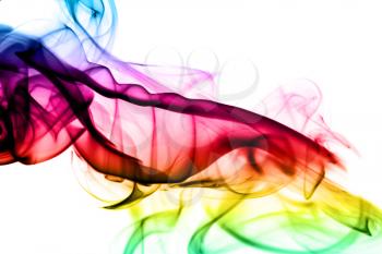 Colorful Fume shape Abstraction over the white background