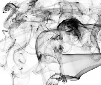 Complex Abstract smoke patterns over the white background