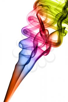 Complex colored Abstract smoke pattern over white background