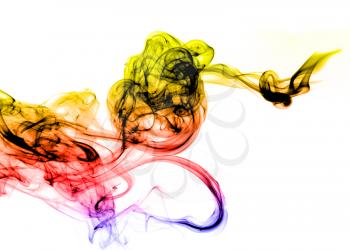 Colored gradient Smoke abstract over white background