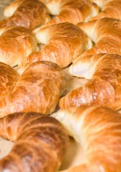 Tasty Breakfast - group of crescent rolls or croissants