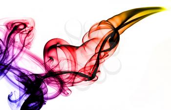 Colorful Magic fume abstract over white background