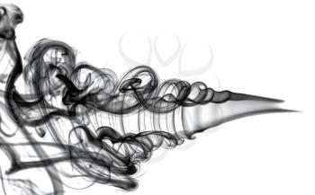 Black Abstraction: magic smoke pattern over white background