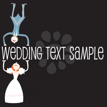 Royalty Free Clipart Image of a Bride and Groom