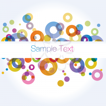 Royalty Free Clipart Image of a Circle Background With a Text Band