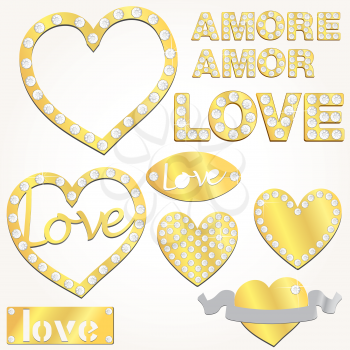 Royalty Free Clipart Image of Love Symbols