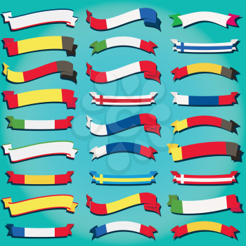 Royalty Free Clipart Image of a Set of Flags