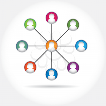 Royalty Free Clipart Image of Representation of a Social Network