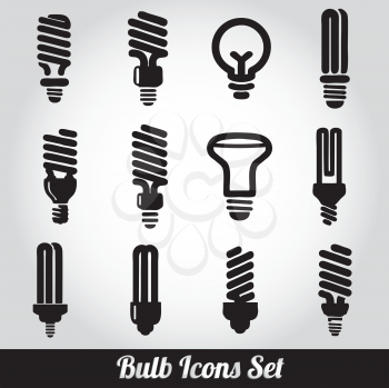 Royalty Free Clipart Image of a Light Bulb Set