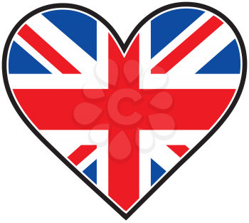 Royalty Free Clipart Image of a British Flag in a Heart