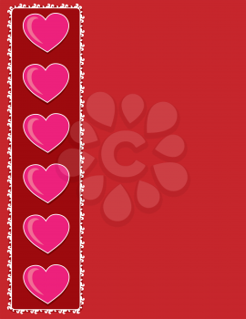 Royalty Free Clipart Image of a Background With a Heart Border