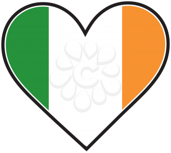 Royalty Free Clipart Image of a Heart With an Irish Flag