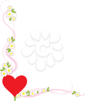 Royalty Free Clipart Image of a Floral and Heart Background