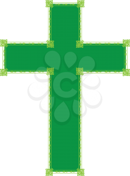Royalty Free Clipart Image of a Green Cross