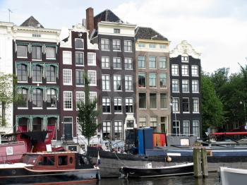 A view of old Amsterdam, Netherlands.