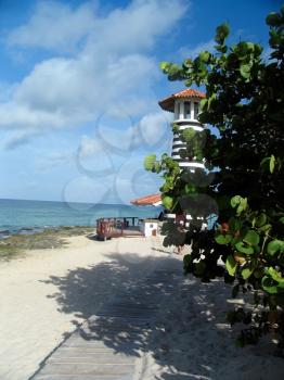 A view of the Caribbean beach.
