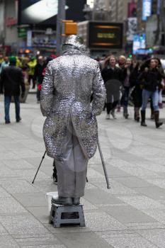 New York City, USA - March 18, 2015: Costumed street character performers on the streets of New York City on March 18, 2015. Costumed characters who pose for pictures with tourists in Times Square cou