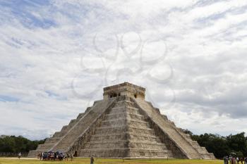 Chichen Itza, Mexico - October 30, 2012: Chichen Itza Maya ruins has 14 million visitors annually, it is 11th most visited site in the world