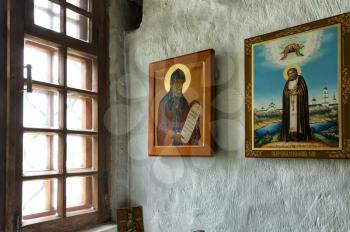 Russian Orthodox Icons in a monastery.