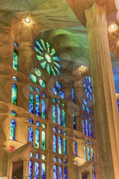 Barcelona, Spain - November 9, 2015: La Sagrada Familia is a UNESCO World Heritage Site, drawing an estimated 2.5 million visitors annually.