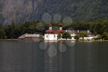 Scenic Lake Konigsee in Bavarian Alps.