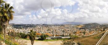 Panoramic view of the City of Nazareth in Israel.