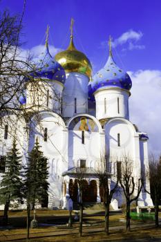 Sergiev Posad, Russia-April 9, 2015: The Trinity Lavra of St. Sergius is the most important Russian monastery and the spiritual centre of the Russian Orthodox Church.