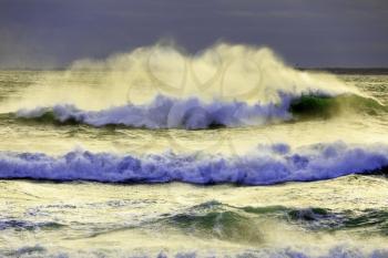 View of the rocky ocean shore