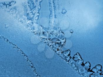 frosty natural pattern on window glass