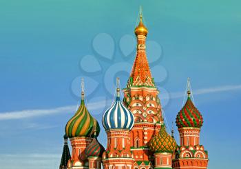 st.Basil cathedral on blue sky background