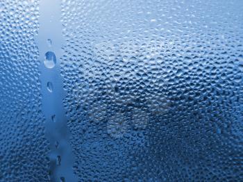 close-up of water drops on window glass