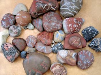 closeup of colorful pebbles