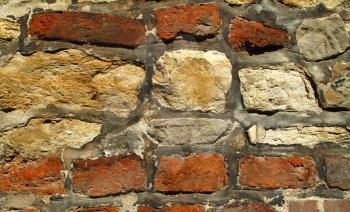 very old stone and brick wall