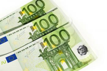 hundred euro money isolated on white background