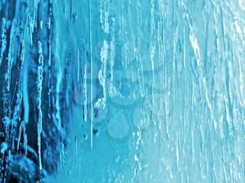 close-up of natural blue ice