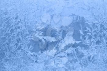 ice patterns on winter glass