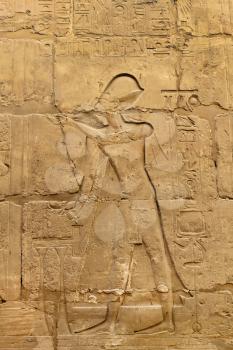 Ancient egypt images and hieroglyphics in the Karnak Temple, Luxor