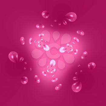 pink background with abstract bubbles